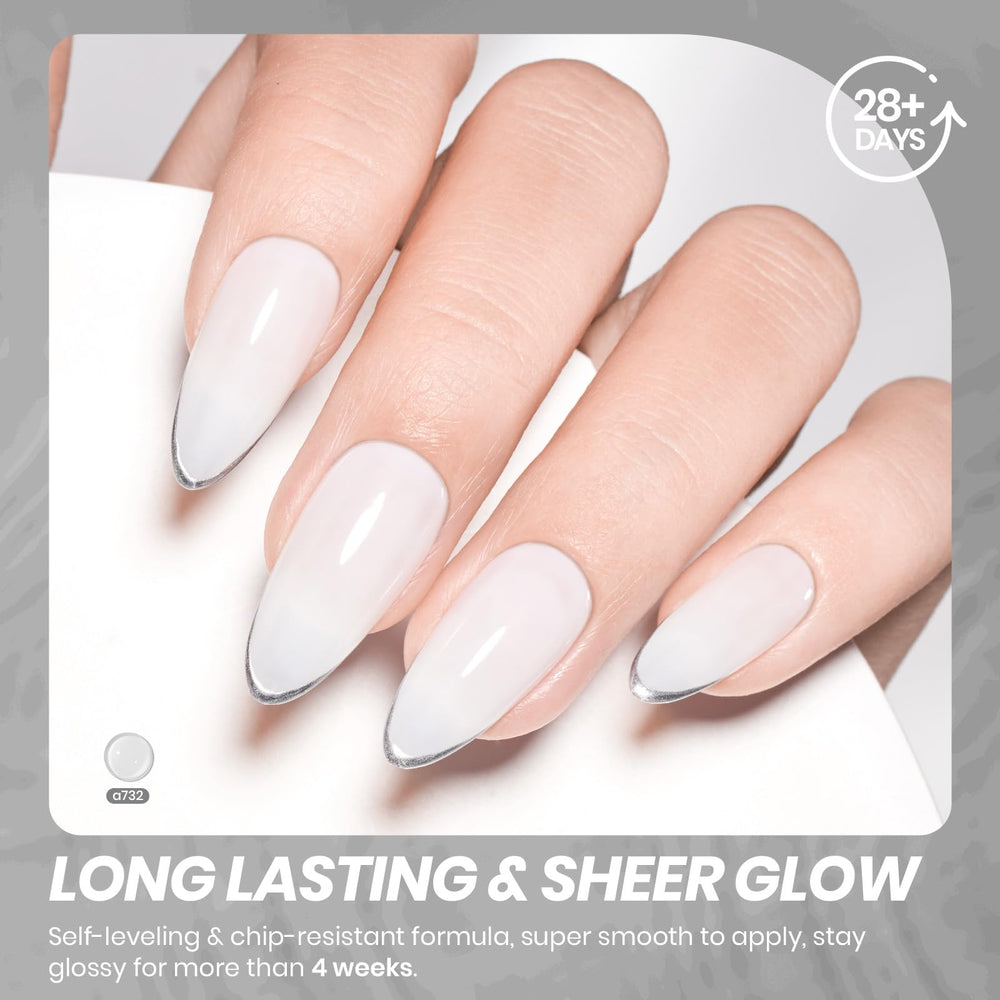 Beetles Milky White base as a canvas for nail art