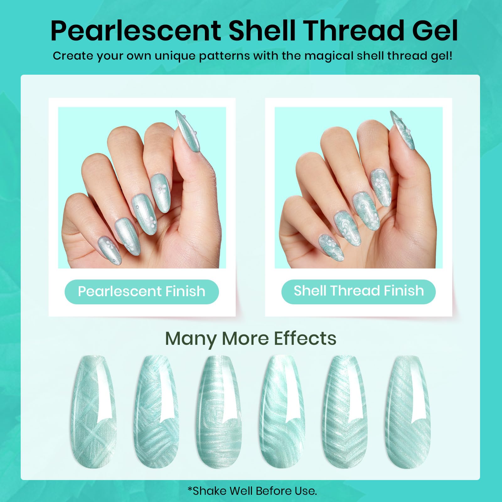 Beetles Mint Green Glitter close-up showing smooth application