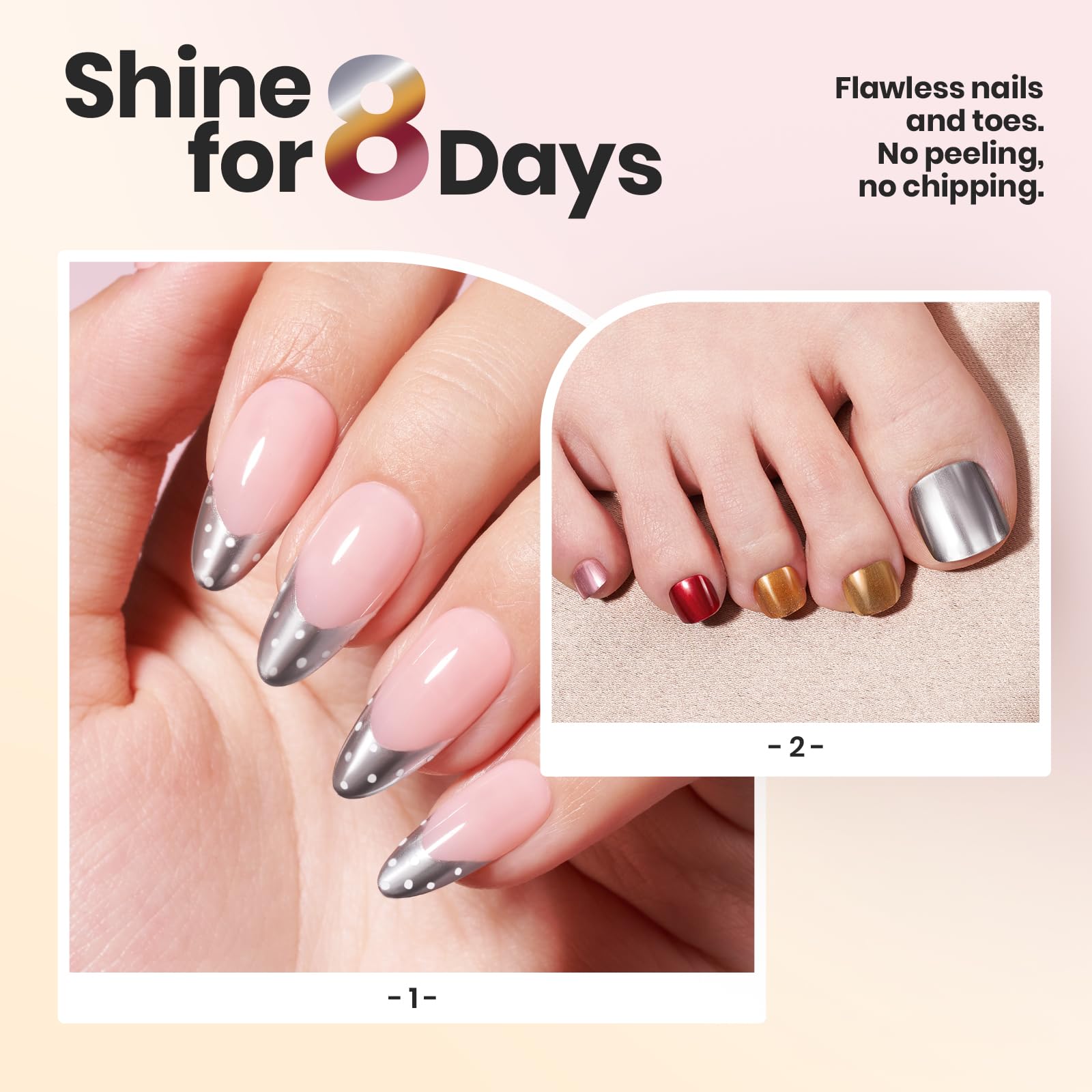 Beetles Mirror Nail Polish Set Bronze with warm chrome sparkle for versatile looks.