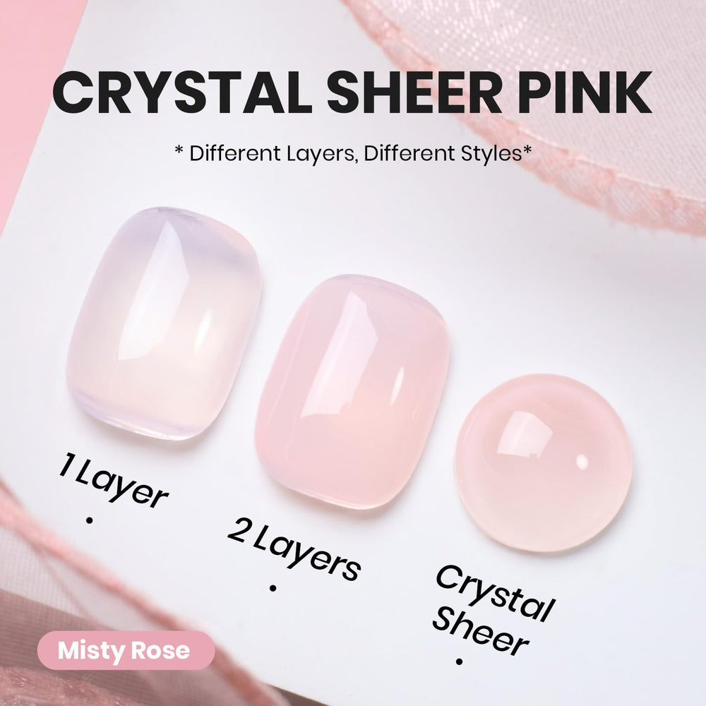 Beetles Misty Rose Jelly Gel Nail Polish texture swatch reveals translucence