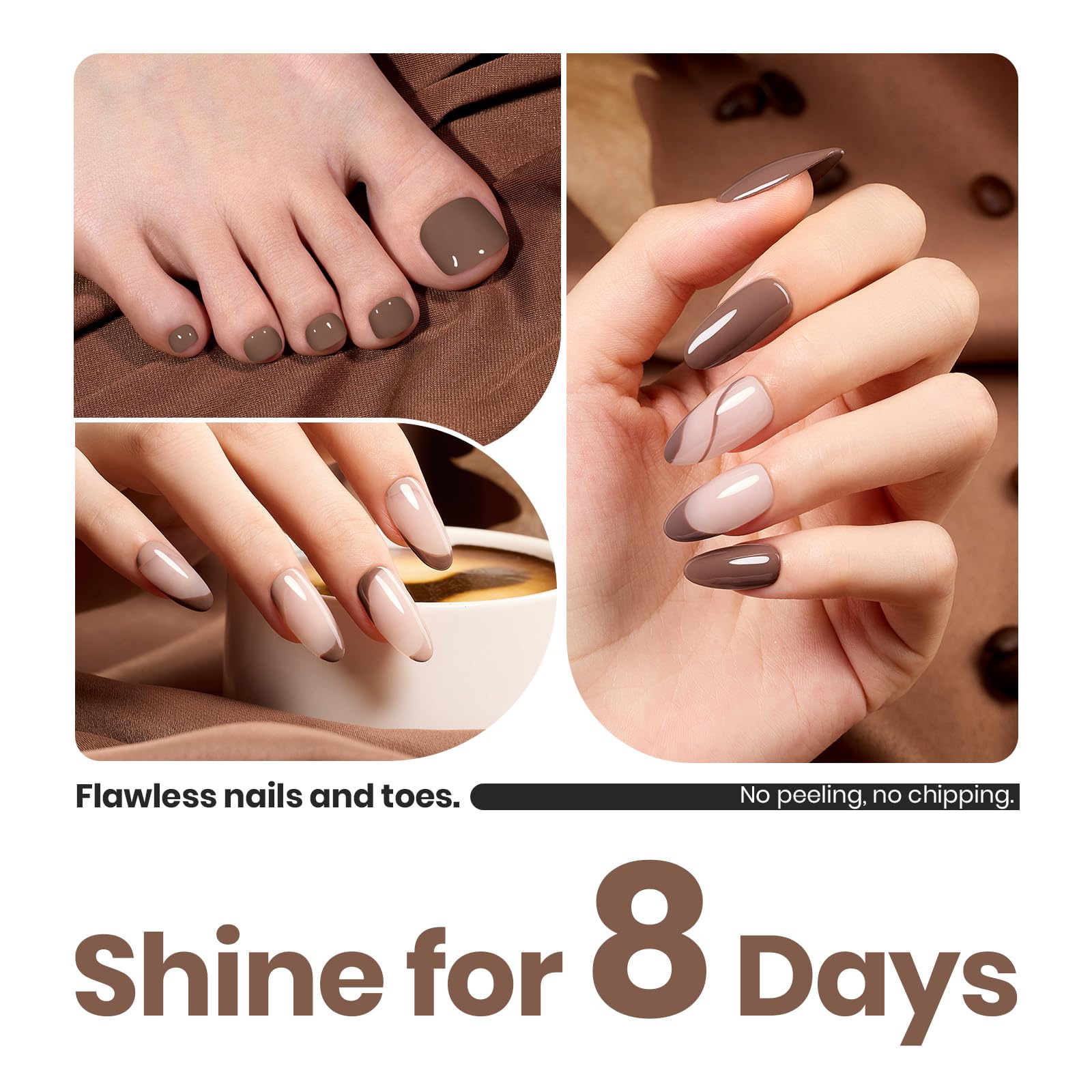 Beetles Mocha Mousse warm taupe shade enhances neutral manicures for any season.