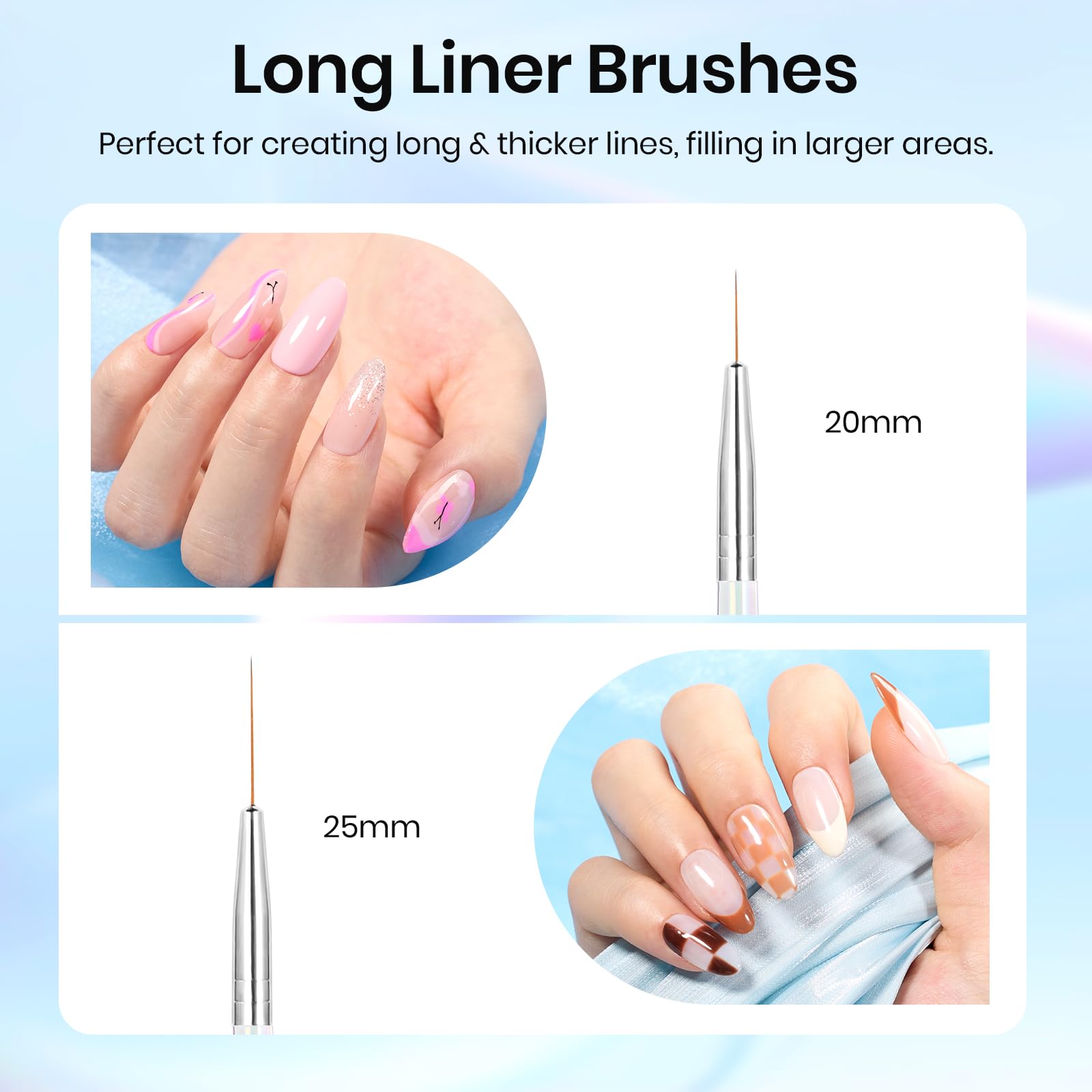 Beetles Gel Polish nail art brush 25mm for large areas and bold designs