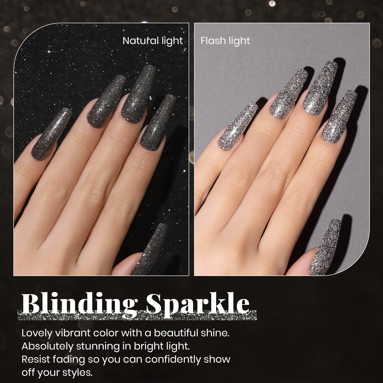 Beetles Glitter Gel Nail Polish for disco-inspired nail art at parties.