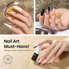 Beetles Nail Art Liner Set black bottle for bold outlining on nails.