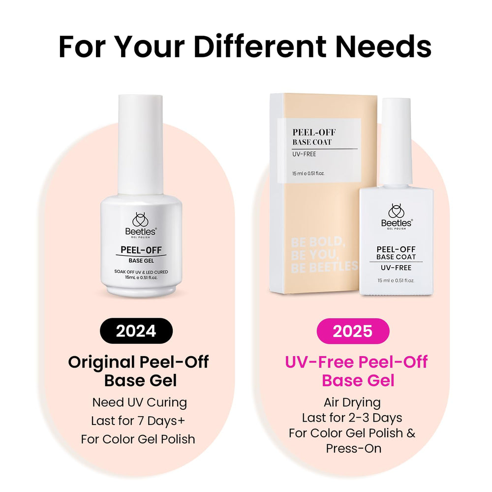 Beetles Peel Off Base Coat for nail art practice and testing.
