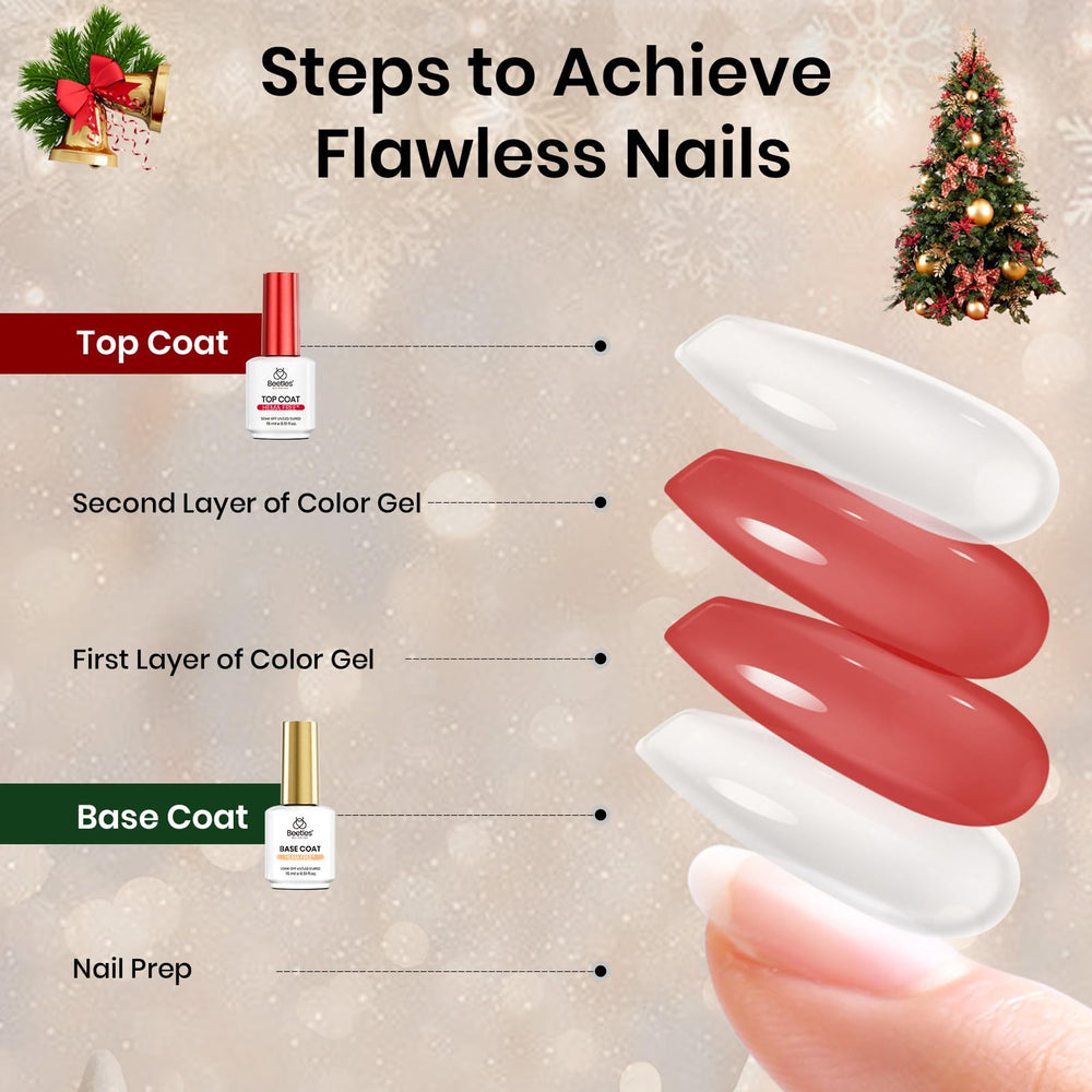 Beetles Nail art tips with the dual coat set for long-wear design.
