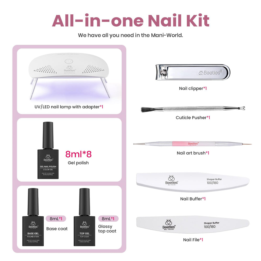 Beetles nail art tools and decoration kit for DIY designs