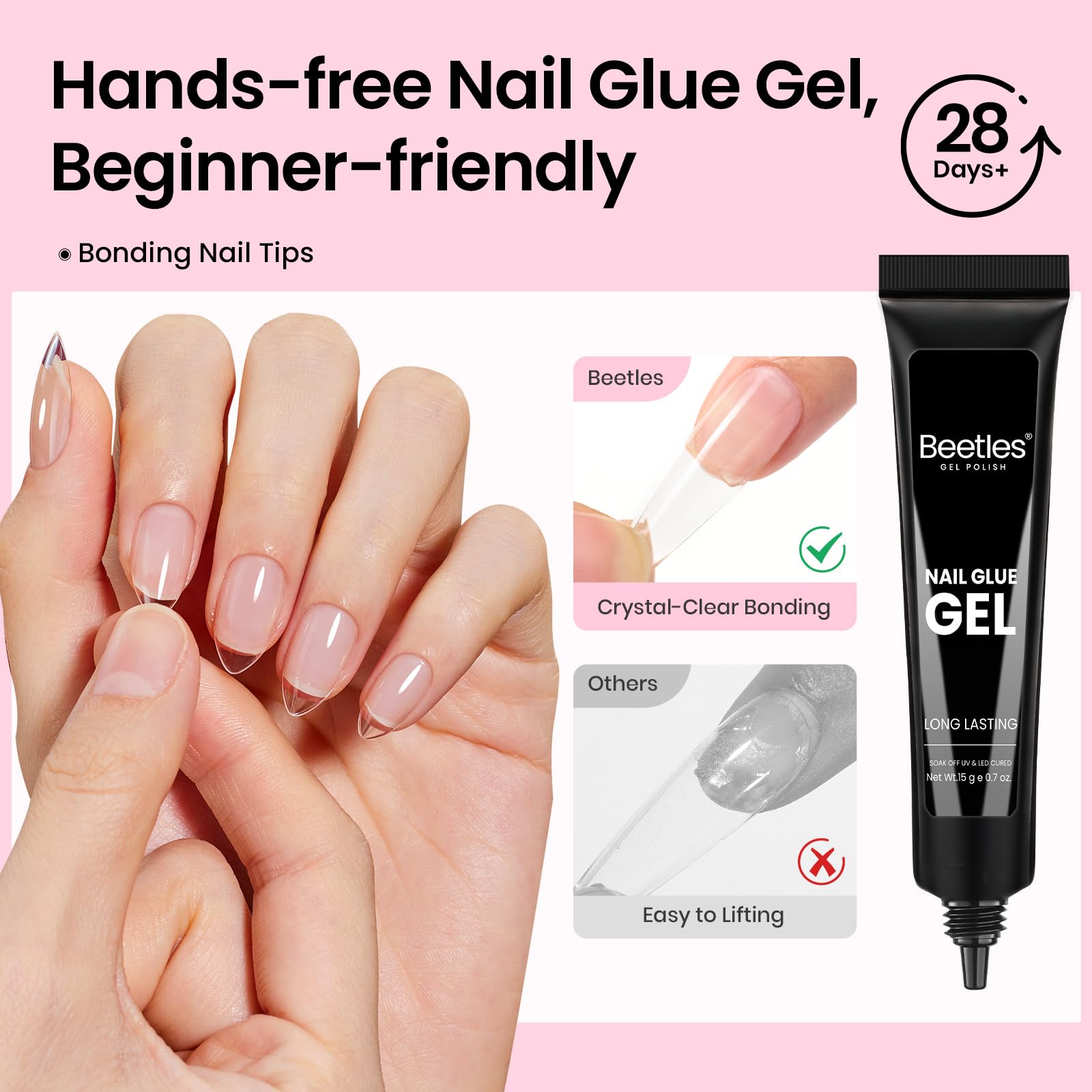 Beetles nail clipper ensures clean, precise tip trimming.