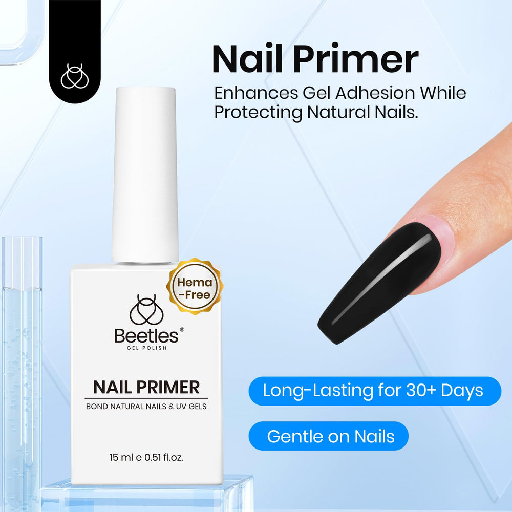 Beetles Nail Dehydrator Primer acid-free formula closeup for gentle adhesion