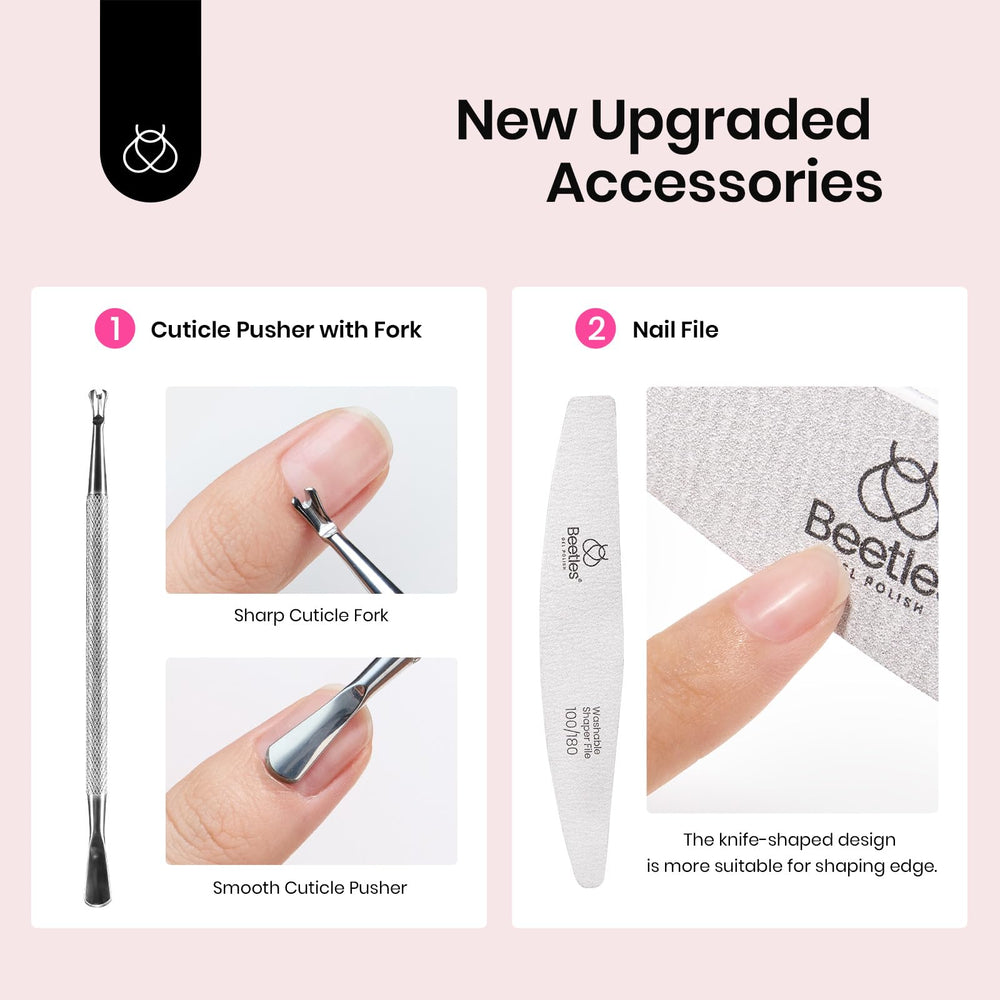 Beetles Nail Dust Brush keeps workspace clean during manicure.