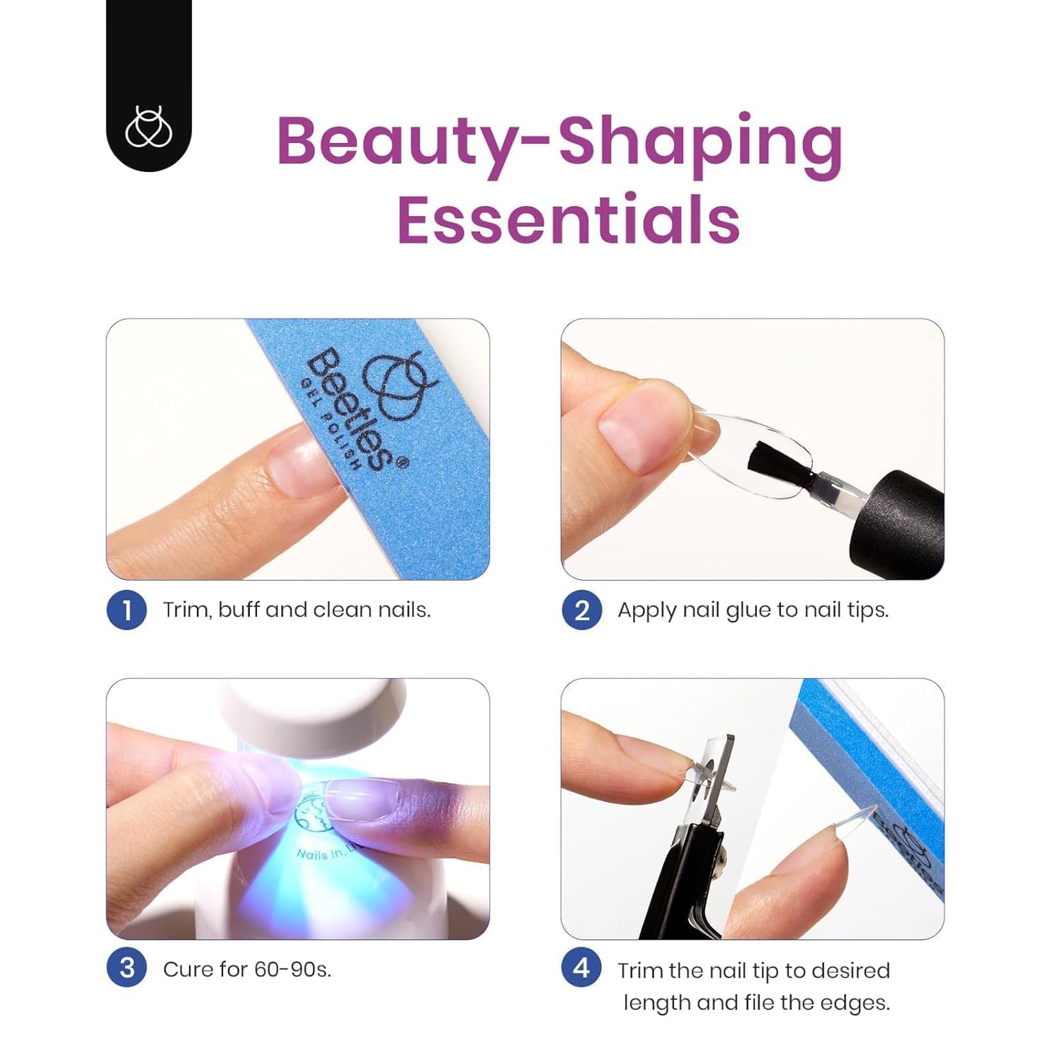 Beetles Nail Extension Kit final look for easy at home manicure