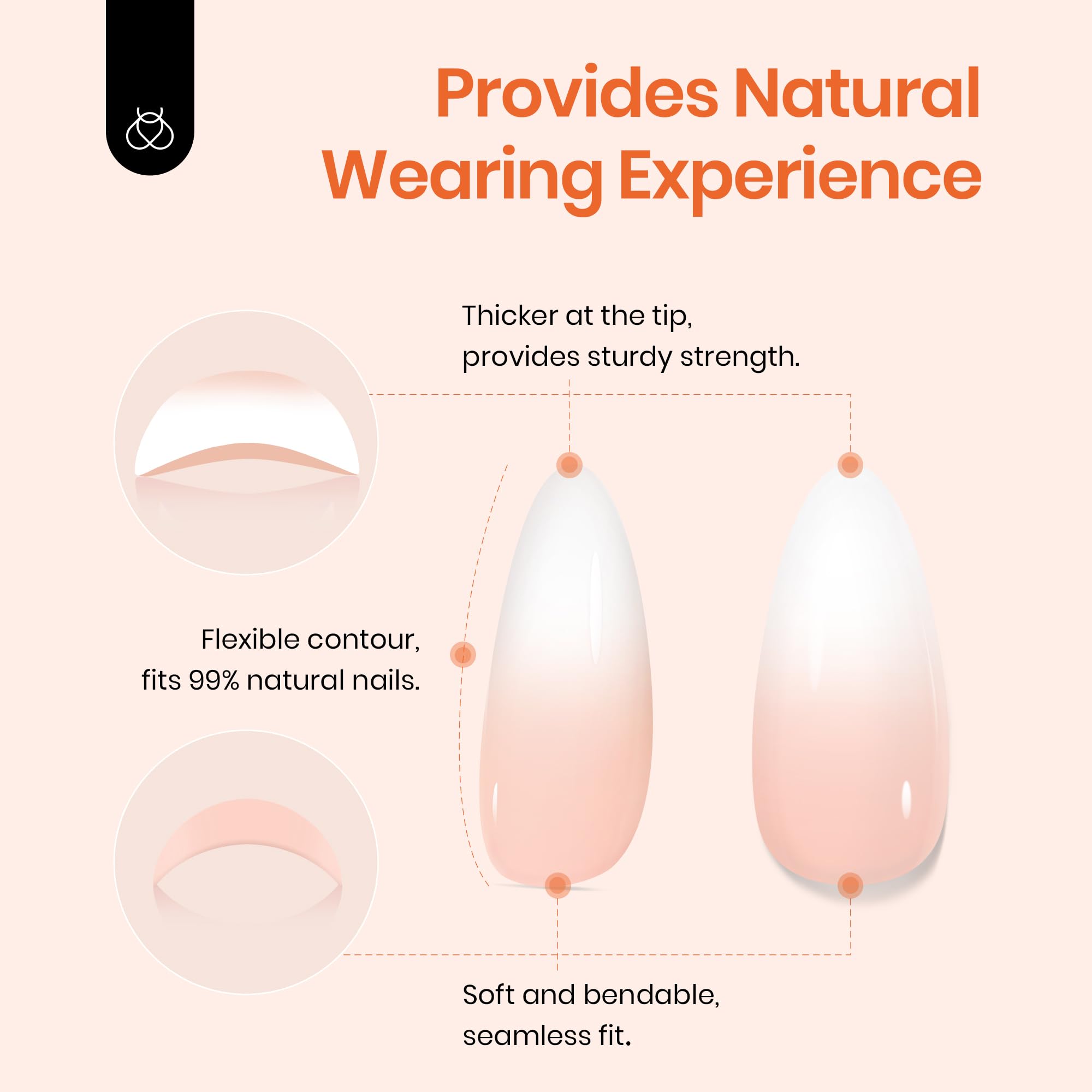 Pre-applied primer and base coat support quick, confident extensions.