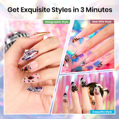 Beetles holographic leopard foil patterns for luxe nail art