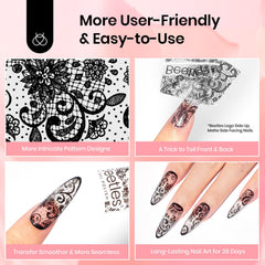 Beetles Nail Foil design on nails for bold effects.