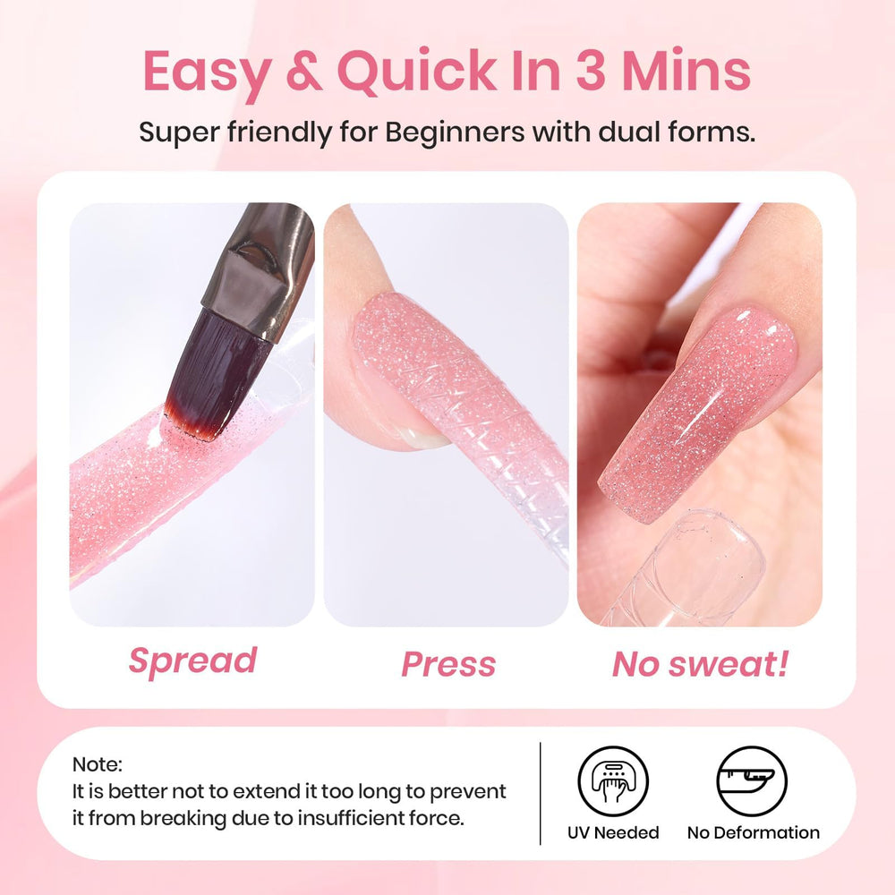 Beetles nude pink glitter gift set for nail art lovers.