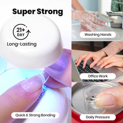 Beetles nail glue dries in 1-3 seconds for quick precise application