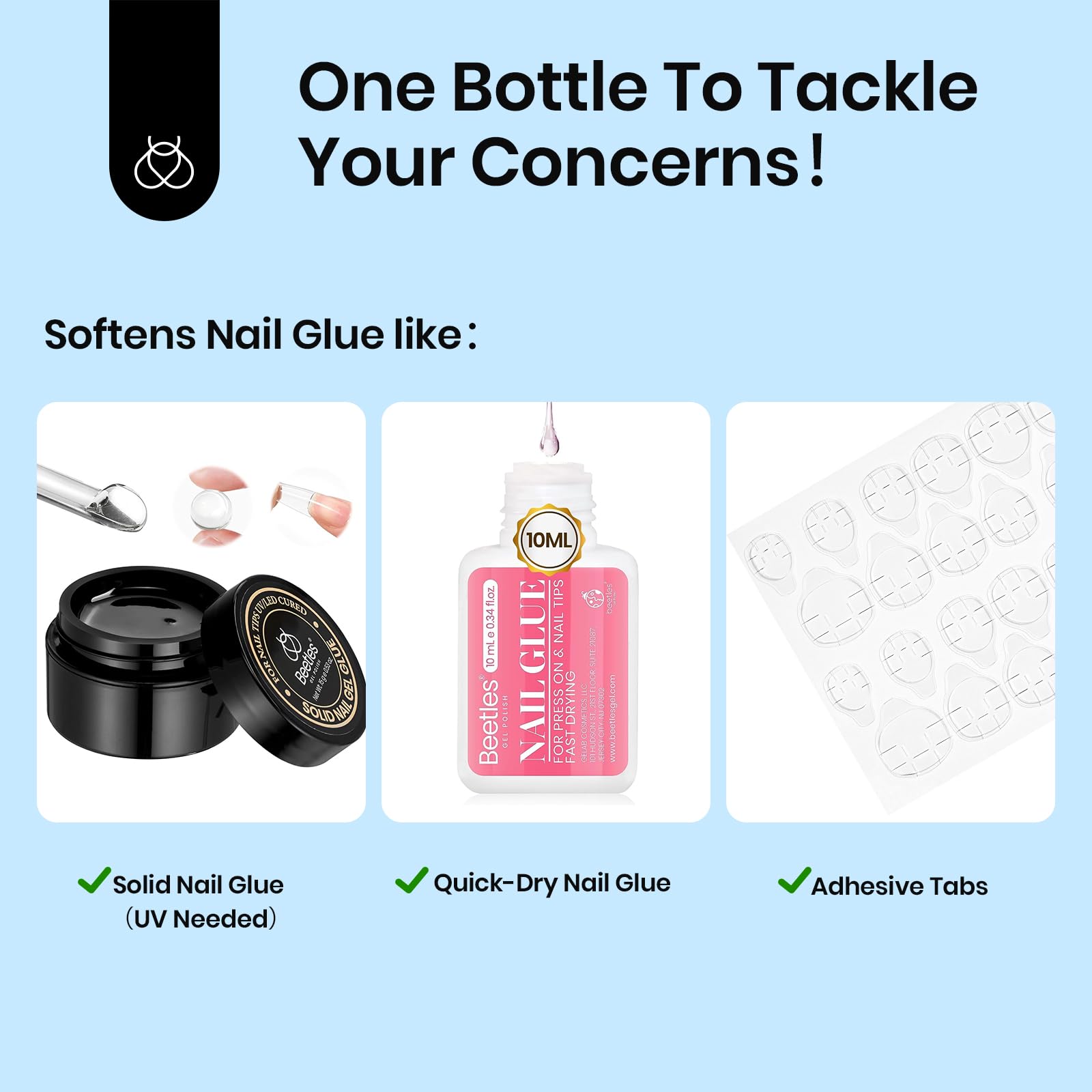Beetles Nail Glue Remover in action shows precise application with minimal mess.