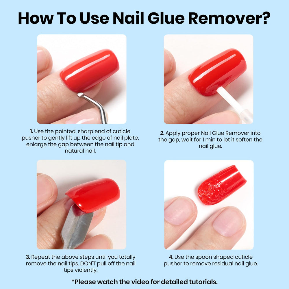 Beetles Nail Glue Remover gradual removal protects natural nails during use.