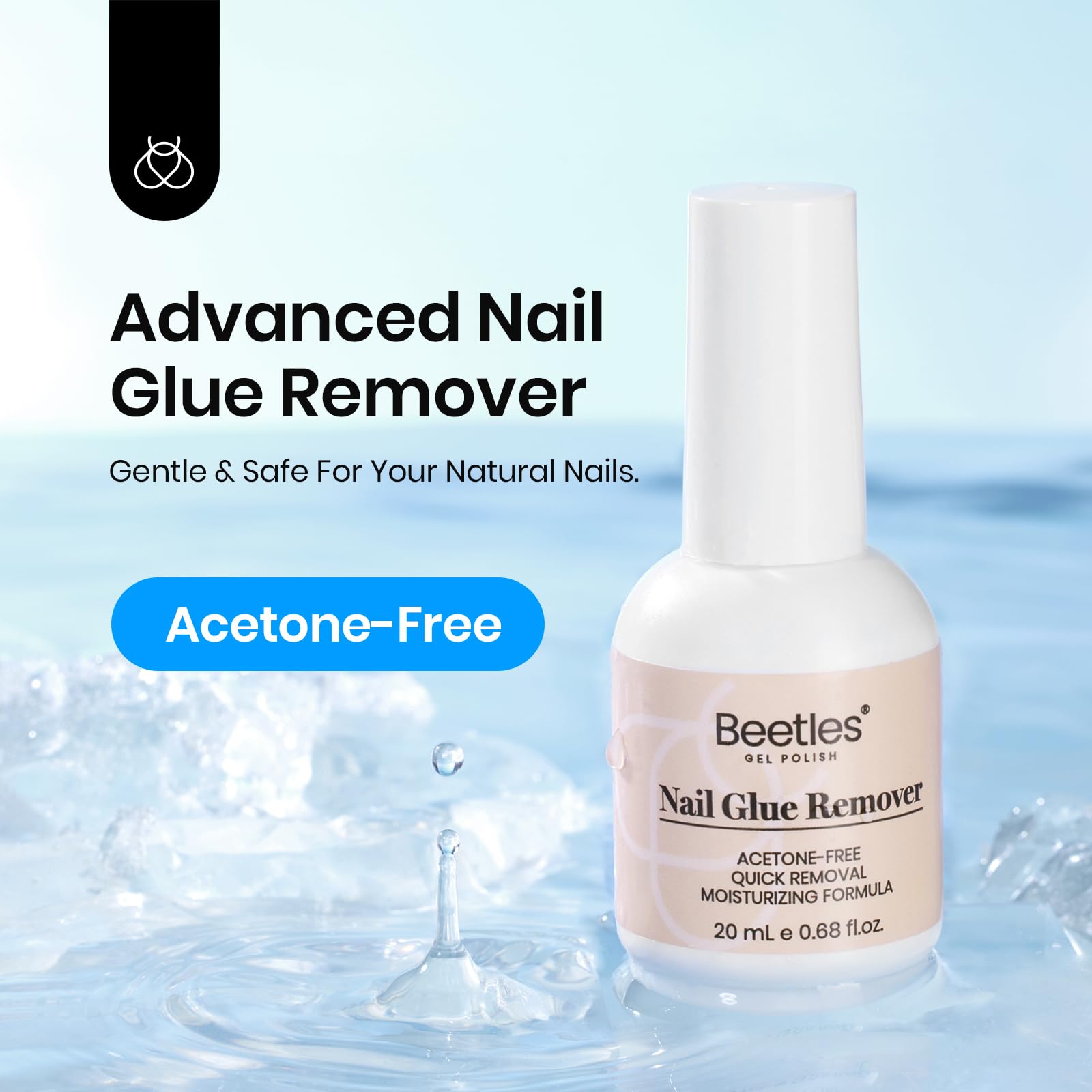 Beetles Nail Glue Remover formula safe for sensitive skin when used correctly.