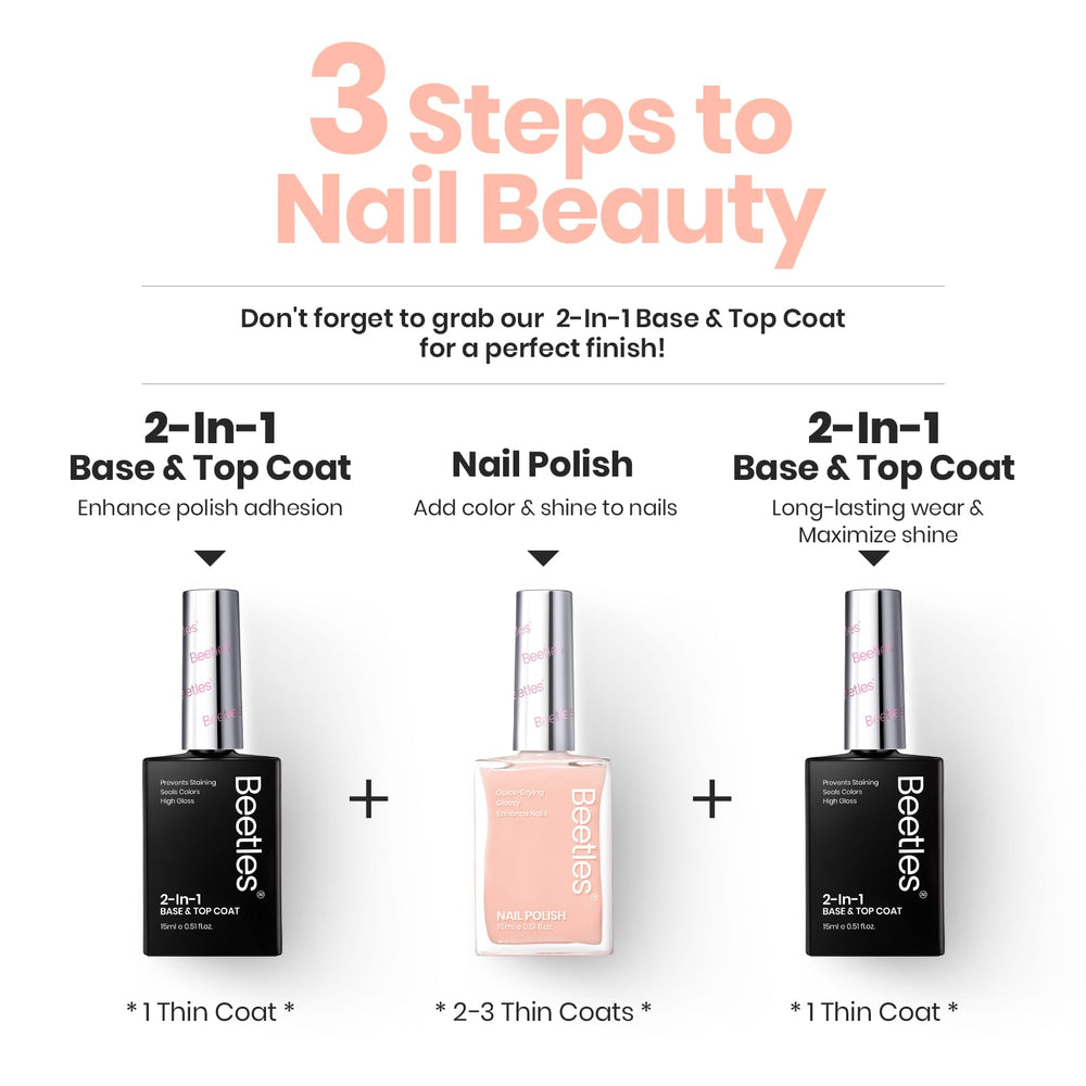 Beetles Nail Polish quick-dry formula minimizes downtime between coats.