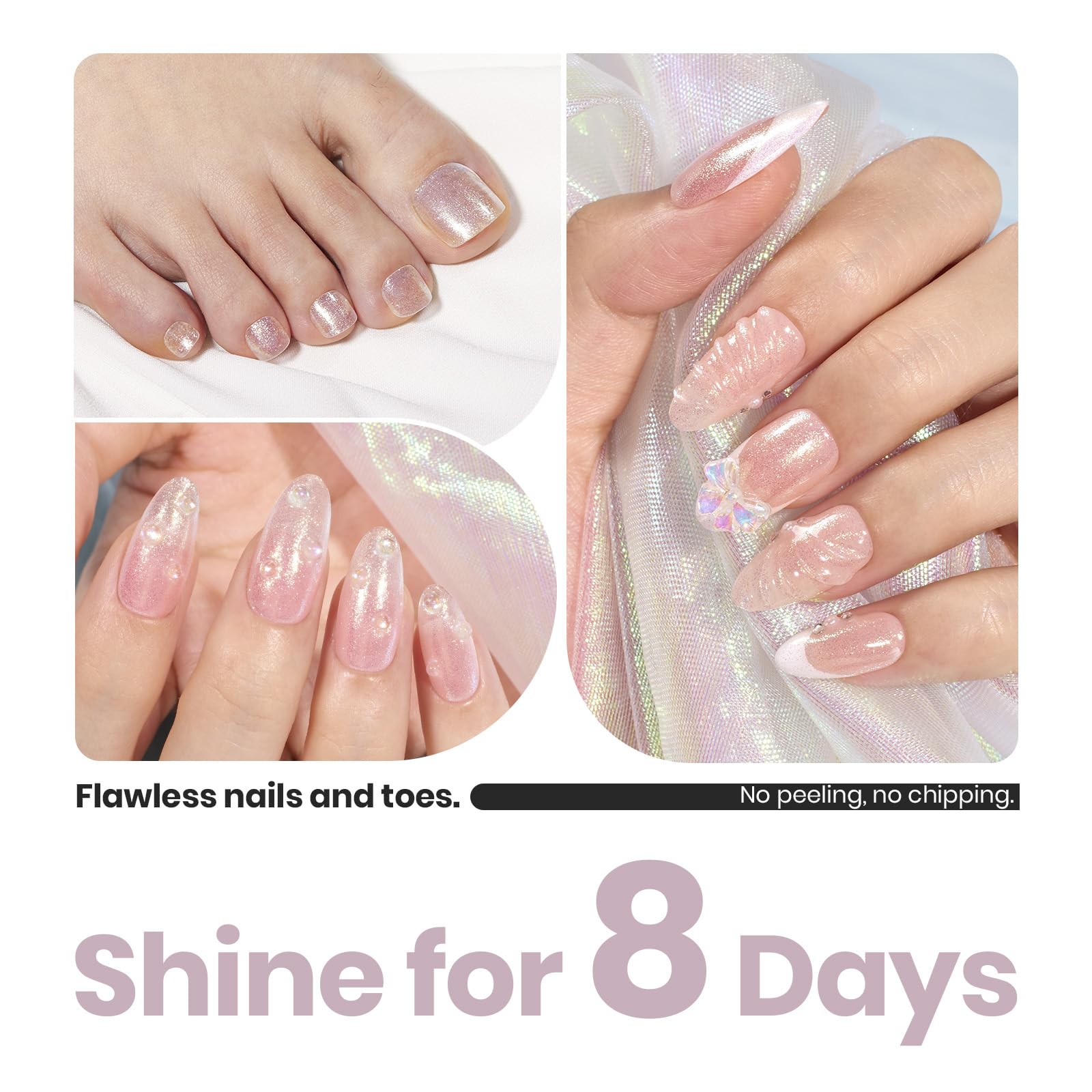 Beetles Milky Way fast-drying glitter topcoat on nails