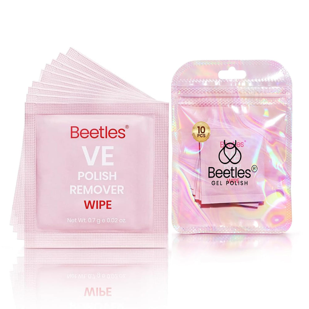 Beetles Nail Polish Remover Pad in use for instant wipe-off
