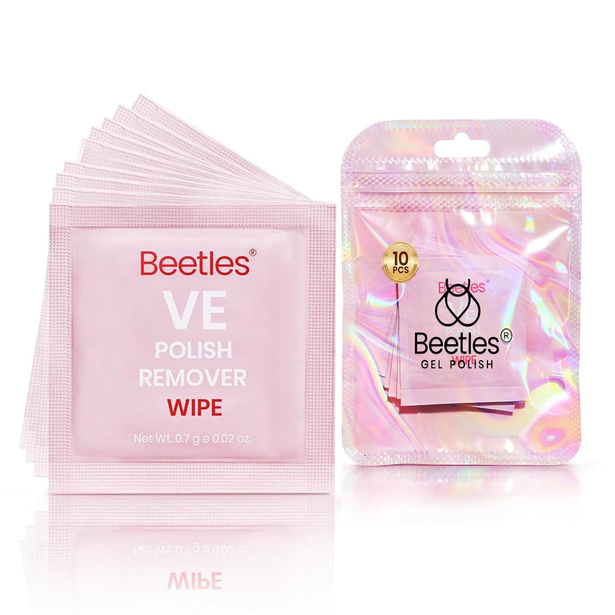 Beetles Nail Polish Remover Pad in use for instant wipe-off