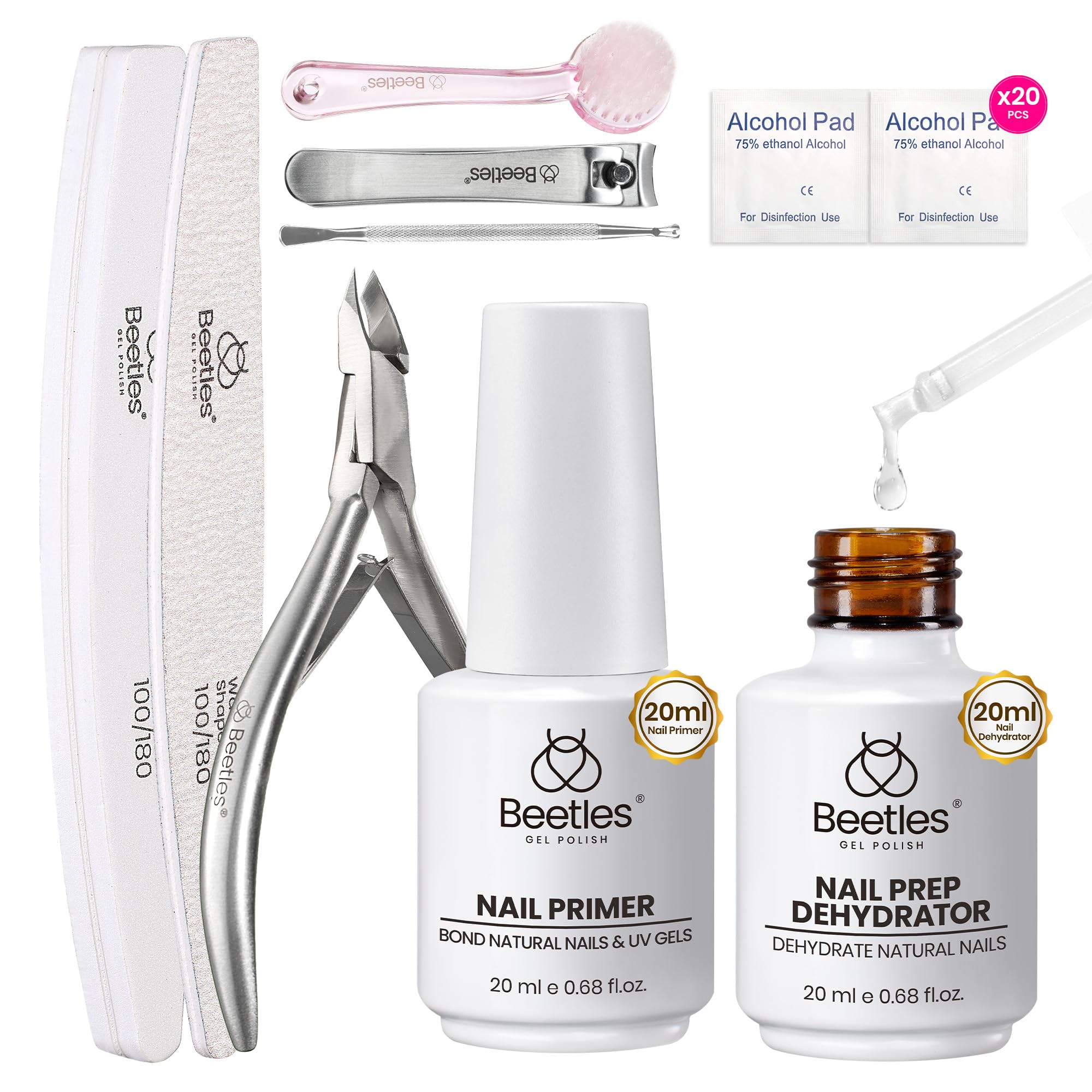 Beetles Nail Prep Kit Dehydrator Primer 20ml Each HEMA Free A beetles-nail-prep-kit-dehydrator-primer-20ml-each-hema-free-a