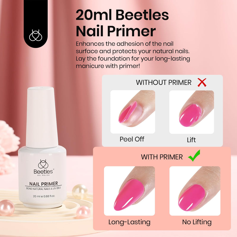 Beetles Nail Primer acid-free formula for gentle, safe prep.