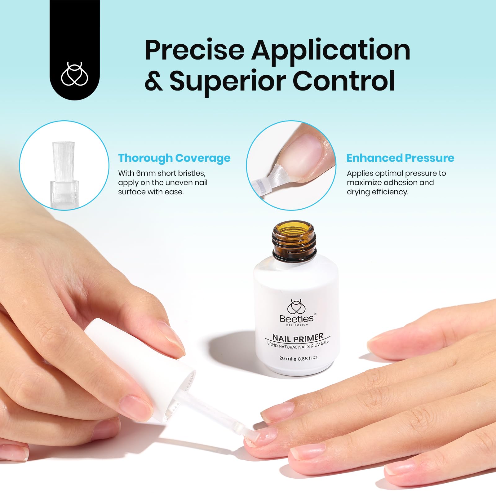 Beetles Nail Primer smooth bond close-up illustrating strong adhesion