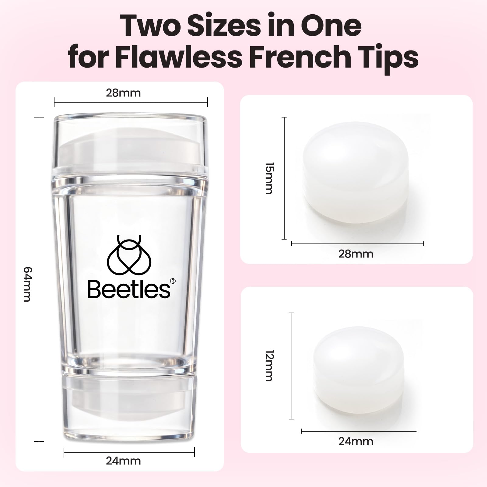 Beetles dual stamp heads in 1.1 and 0.94 inches for varying designs