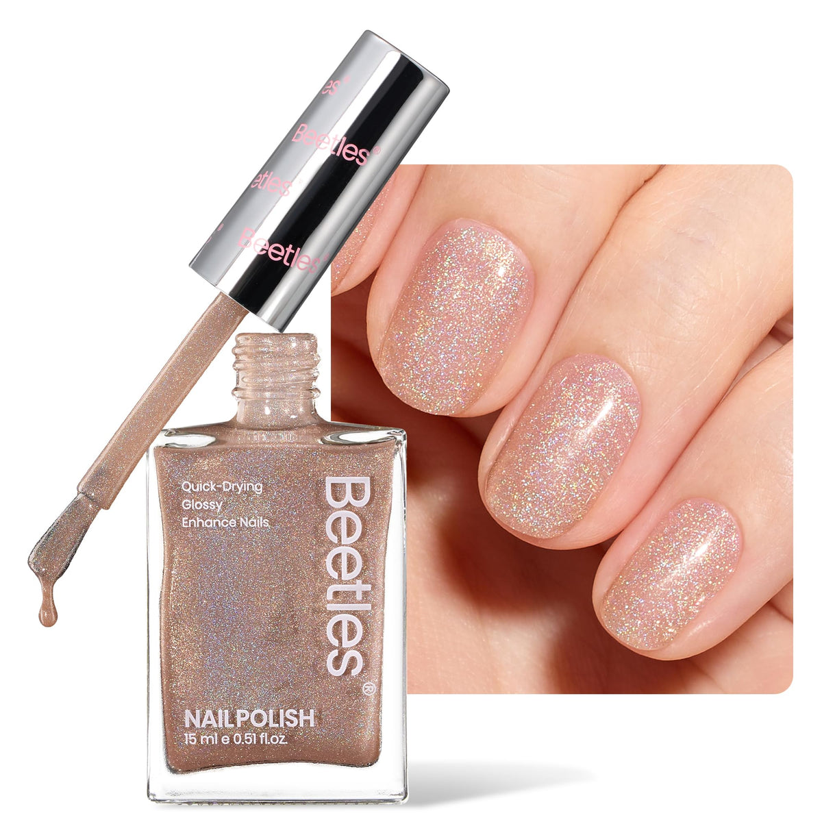 Beetles Nail Strengthener 2in1 bottle offers a fast-drying base coat for stronger nails.