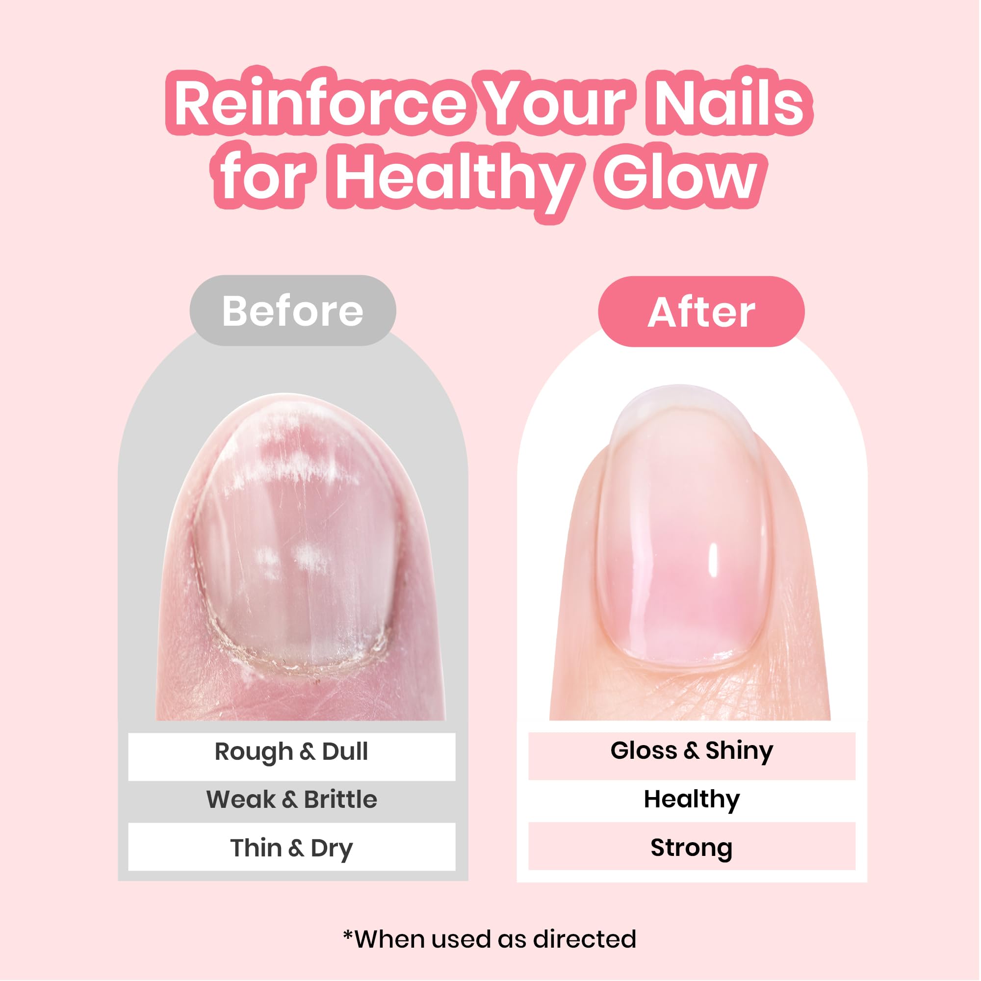 Beetles Nail Strengthener application brush demonstrates easy two-coat process.