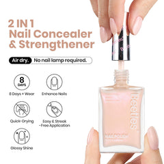 Beetles concealer brush applying on nail for smooth finish.