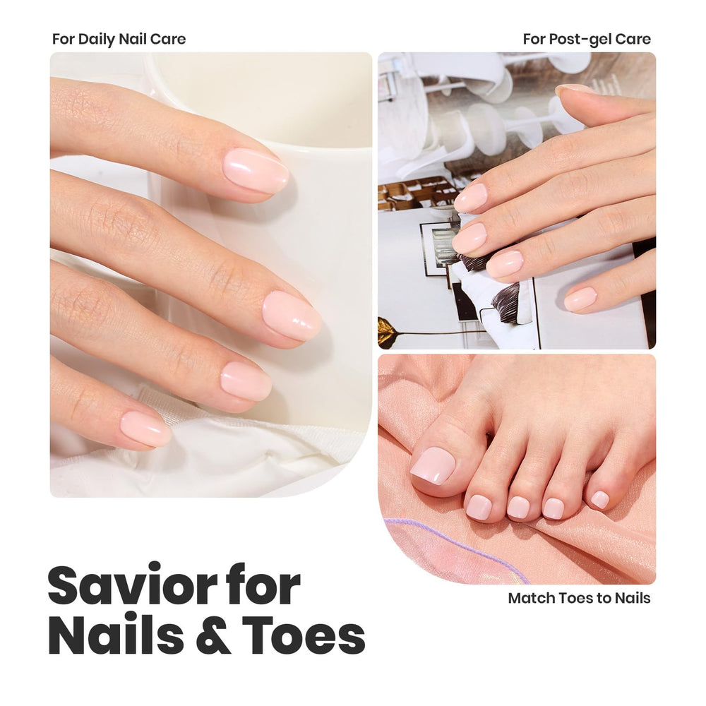 Beetles dual use strengthens and conceals for a cohesive nail look.