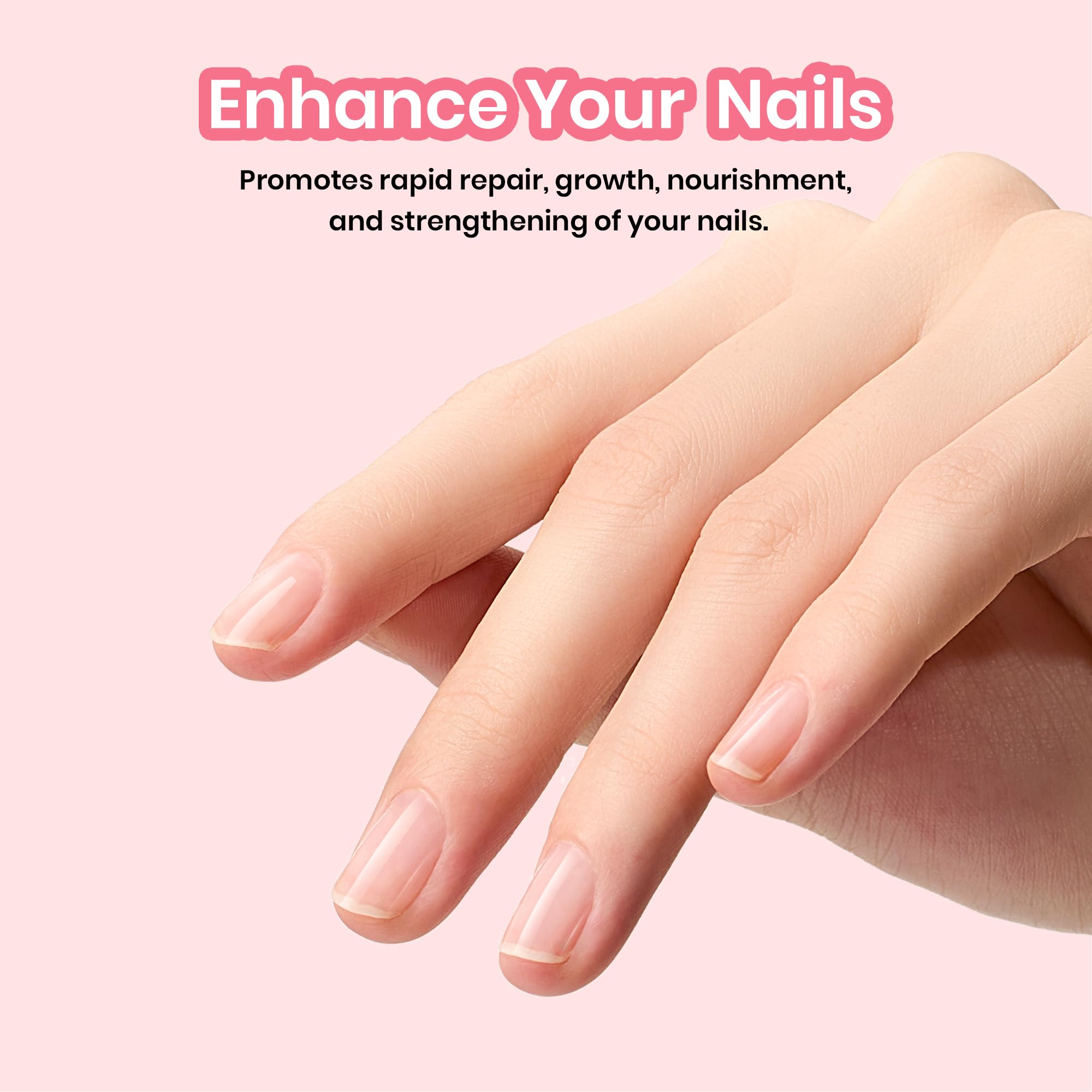 Beetles Nail Strengthener nails after application with a natural look.