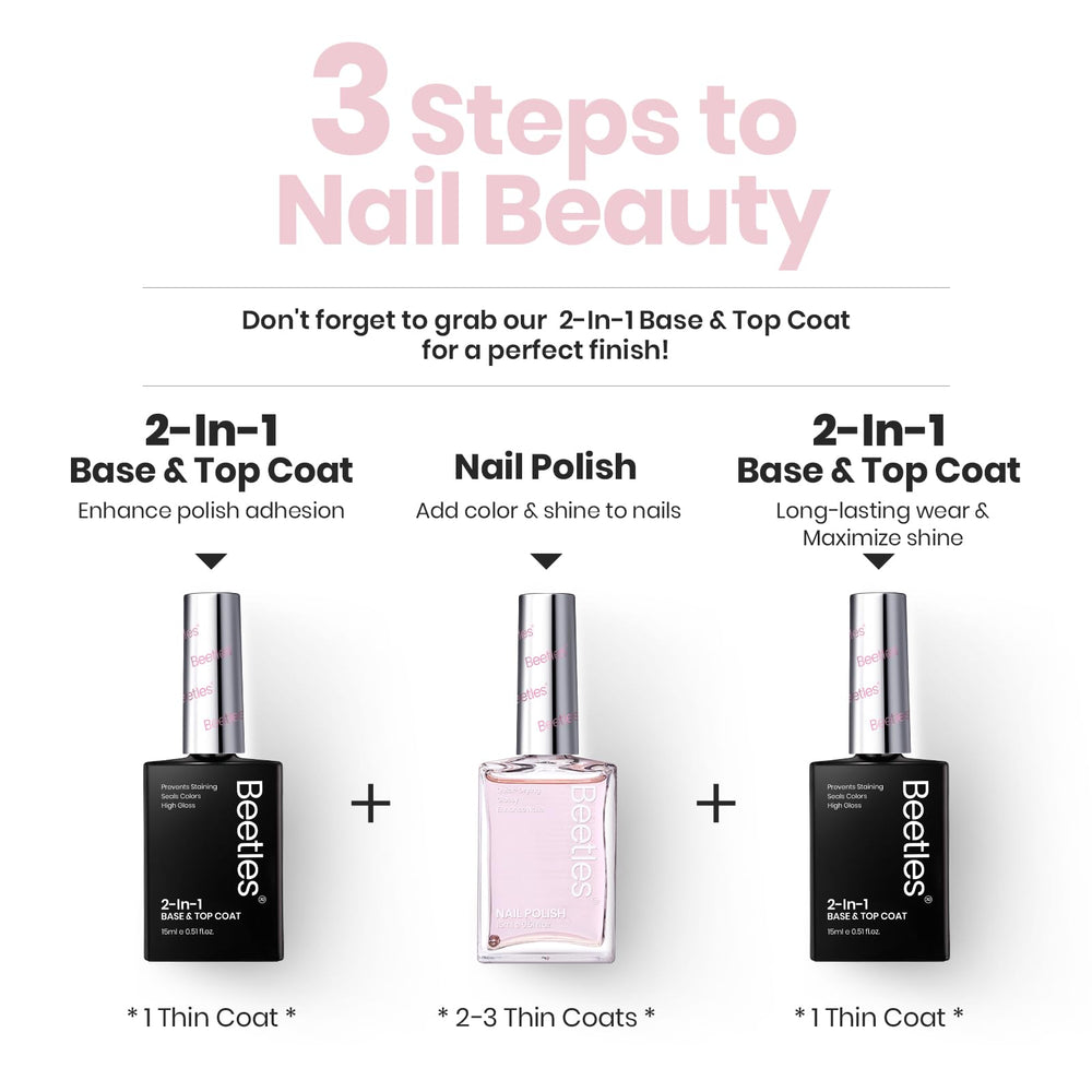 Beetles Pink Shine dries in 1–2 minutes without a lamp.