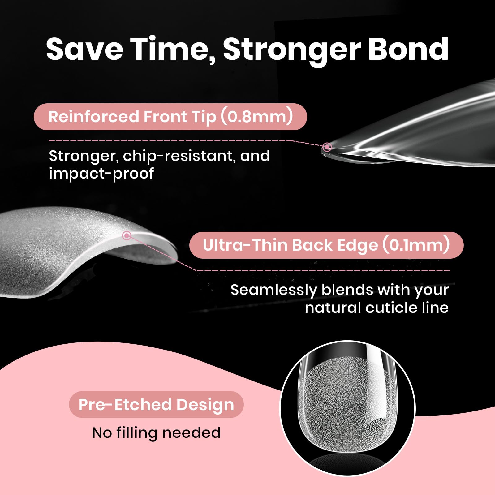 Beetles nail tip adhesion test highlights strong contact with natural nails.