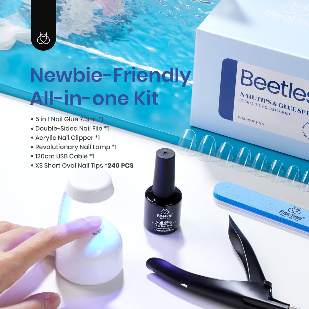 Beetles Gel Polish 240pcs nail tips ready for easy extensions.