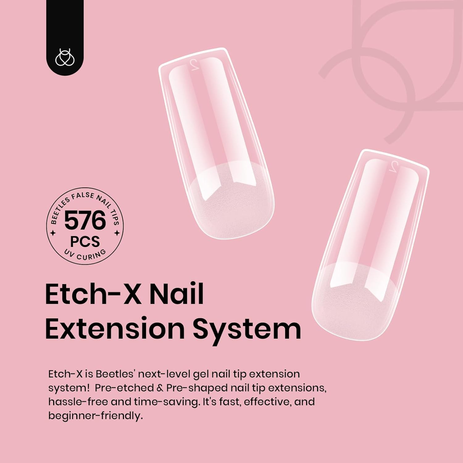 Beetles Nail Tips Full Cover extensions ideal for DIY nail art.