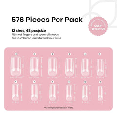 Beetles Nail Tips Half Matte finish creates natural-looking extensions.