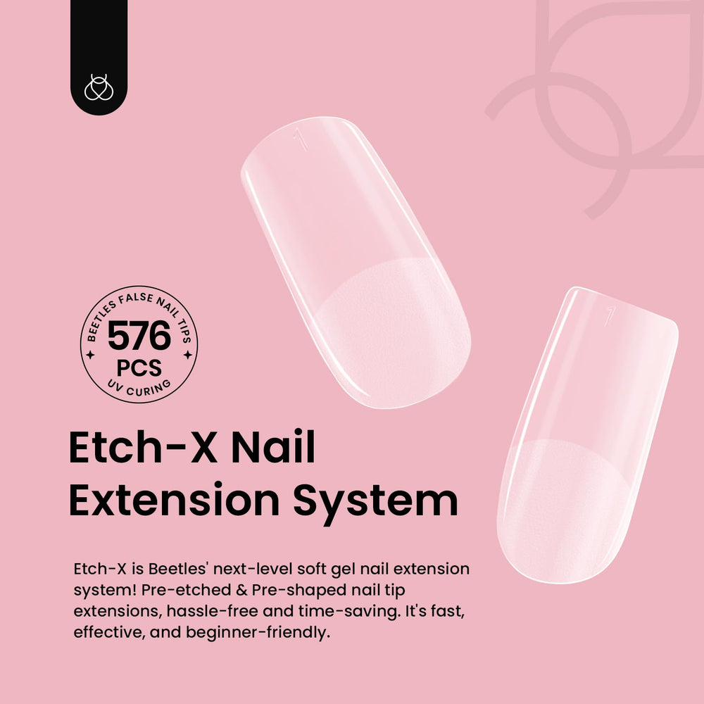 Beetles Nail Tips pre-shaped half matte surface for quick DIY extensions