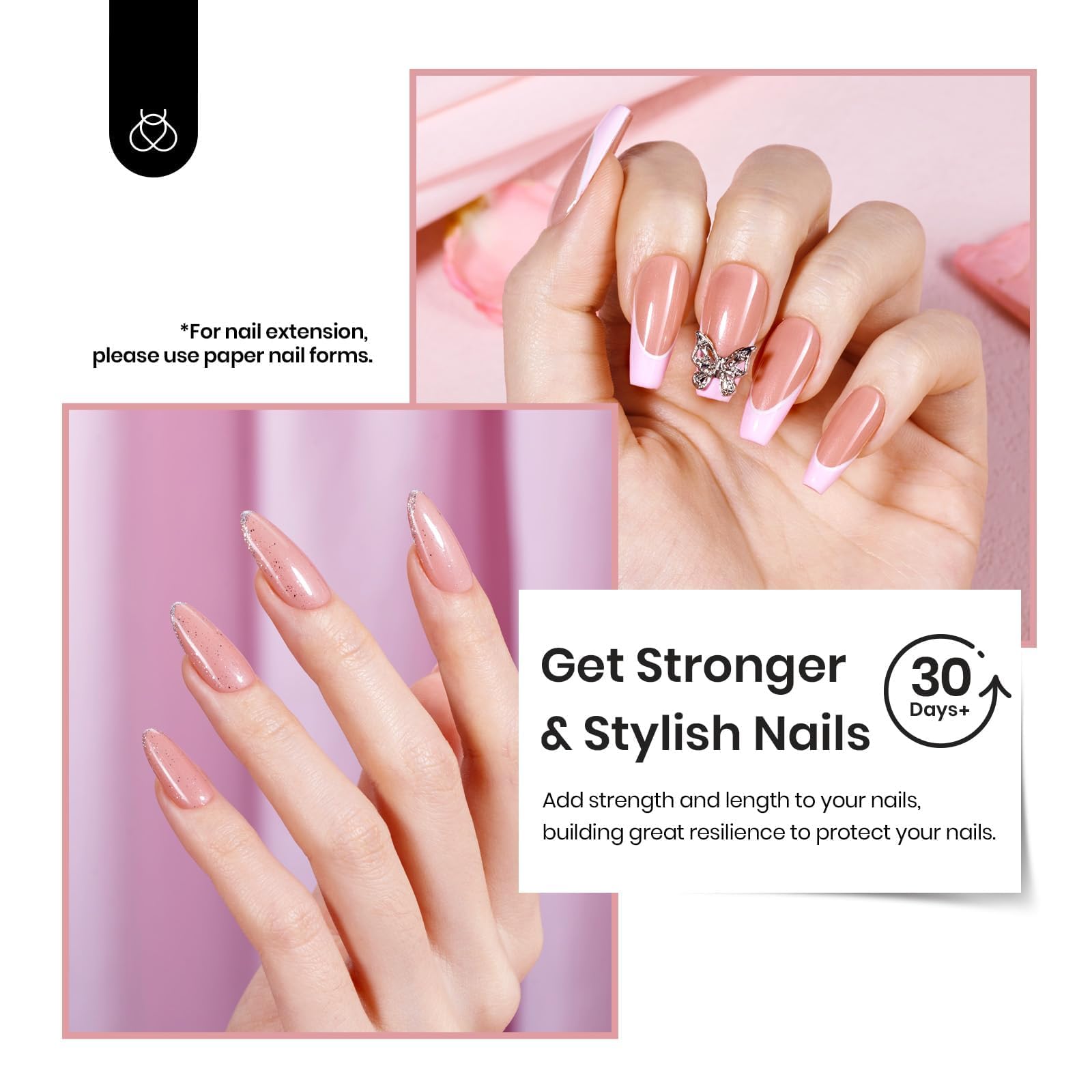 Beetles nail extensions with lightweight, strong hold and minimal odor.