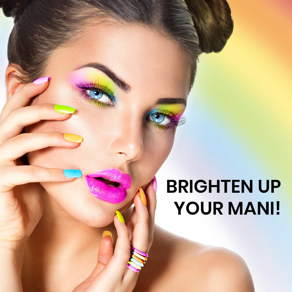 Beetles Neon blue gel polish set ensures high-shine color for chic looks.