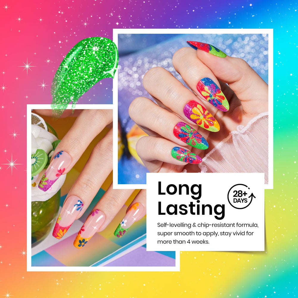 Beetles Gel Polish Neon Carnival purple glitter gel for glamorous night-out looks.