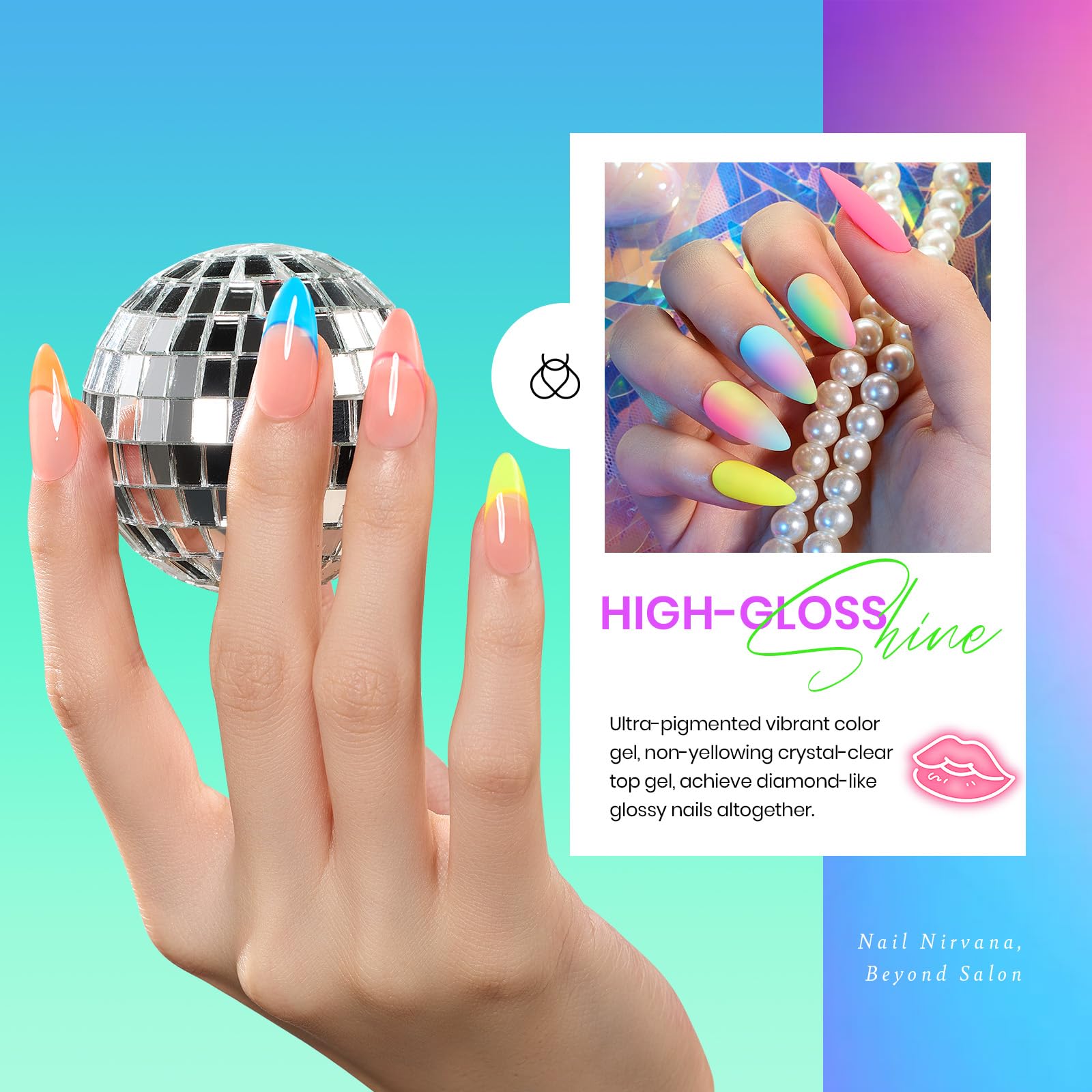 Beetles neon color nails on hands showing bright, even finish