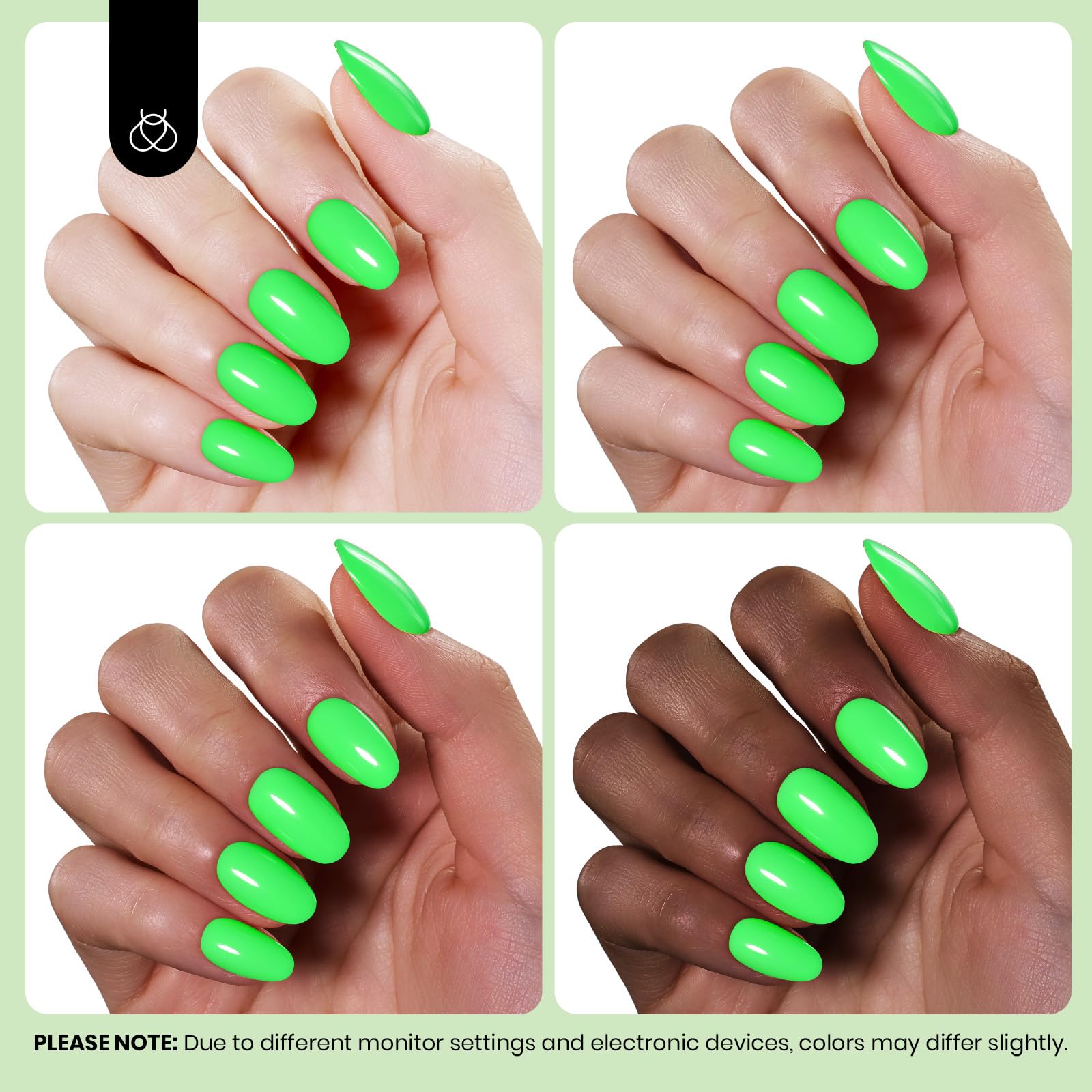 Beetles Neon Green Gel Polish salon setup—professional results at home