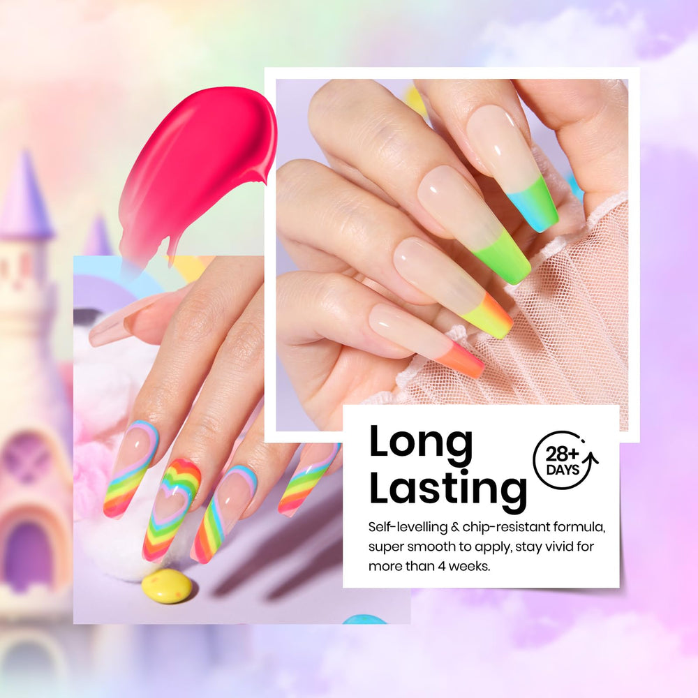 Beetles Neon green gel polish set creates standout nails with long-lasting gloss.