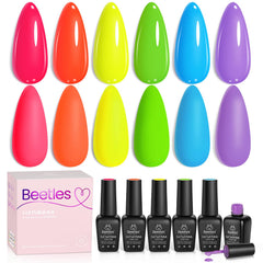 Beetles Neon hot pink gel polish set for vibrant summer manicures.