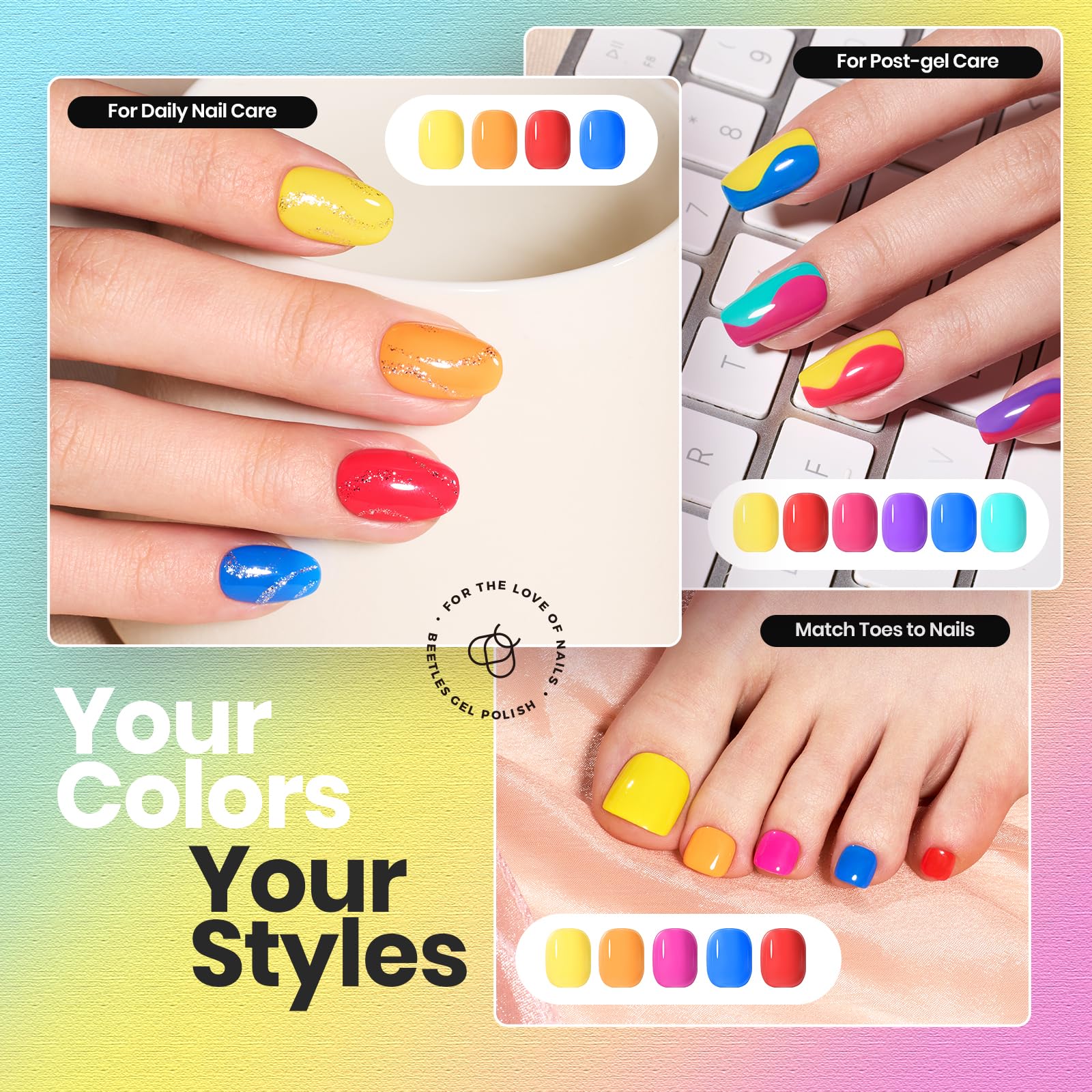 Beetles Neon Nail Polish Blue shade for a glossy, vivid finish.